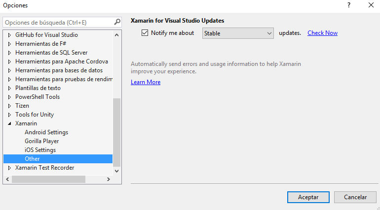 Ensure Xamarin are updated